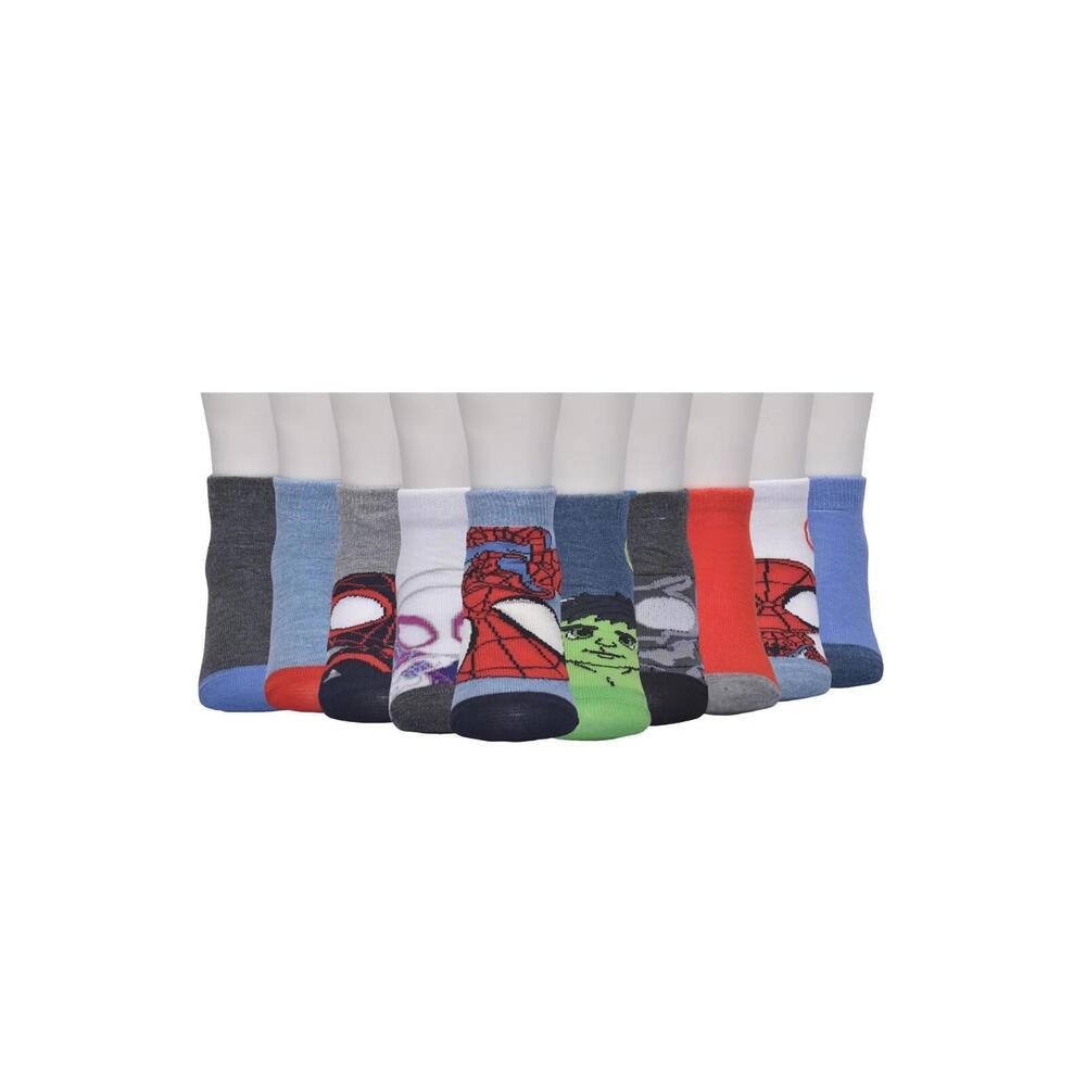 Marvel Spidey Amazing Friends Boys 10 Pairs Ankle Socks Disney Spiderman 4T-5T - Picture 3 of 8